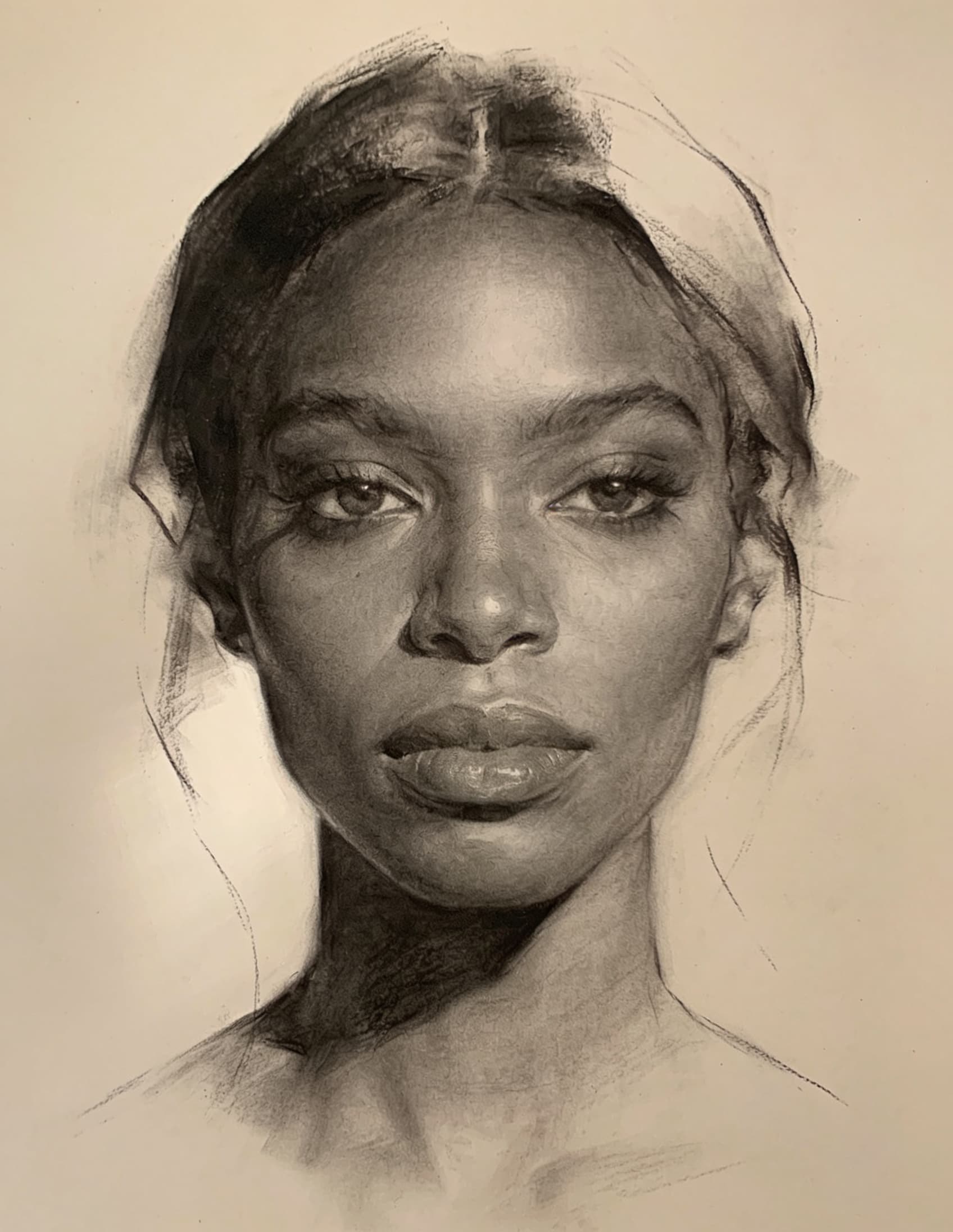 Regard par Fatou Diabaté — Fusain, dessin