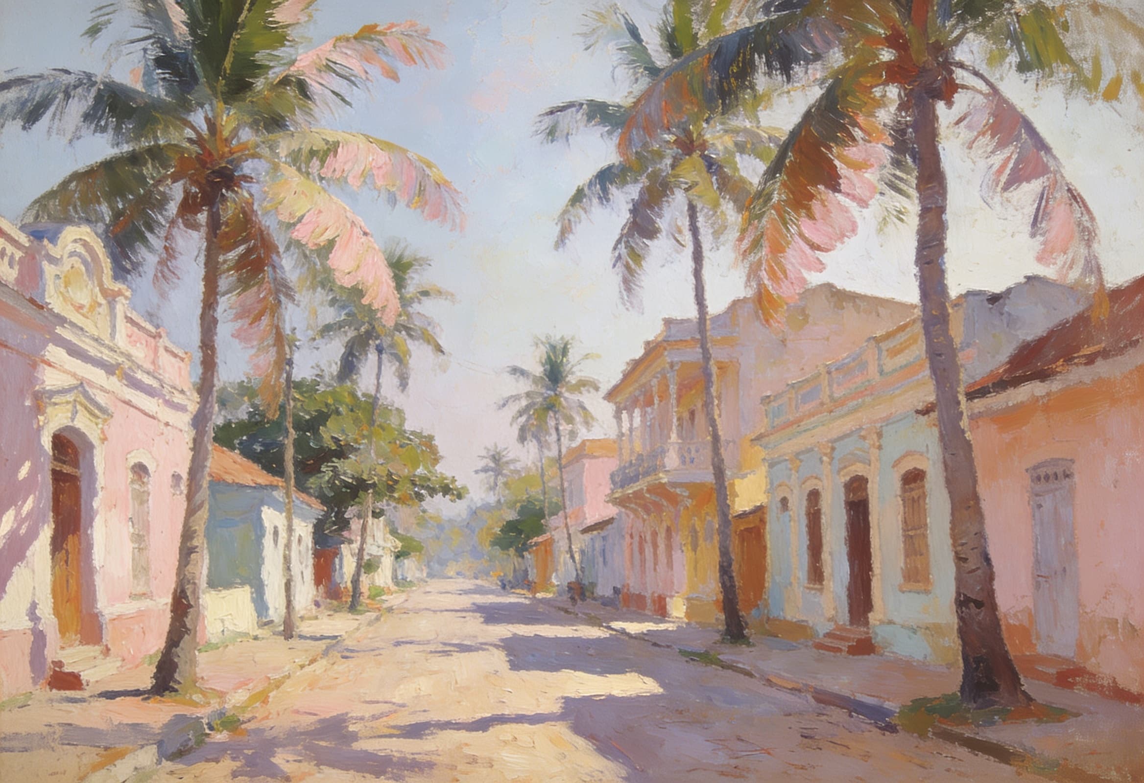 Rue de Grand-Bassam par Ismaël Traoré — Huile, peinture