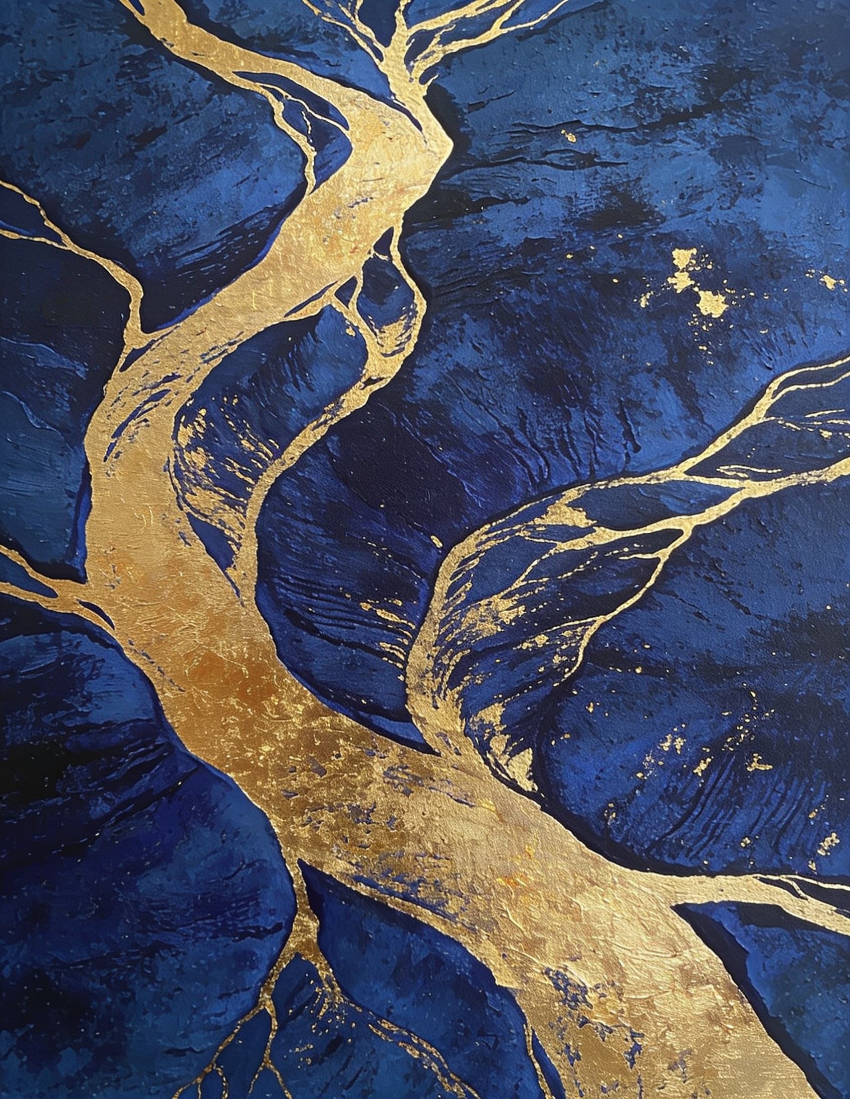 Fleuve d'Or par Mariam Cissé — Technique mixte, peinture