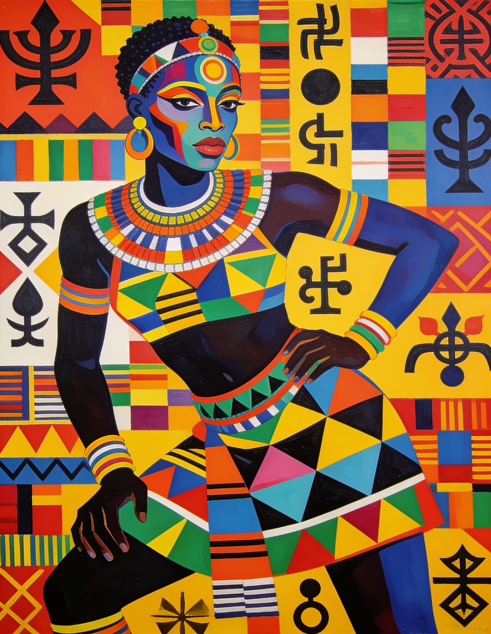 Icône Adinkra par Sékou Bamba — Acrylique, peinture